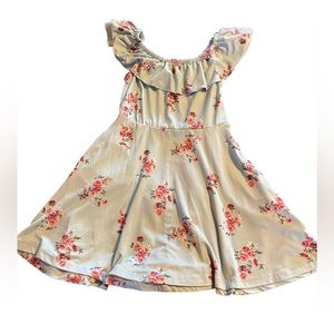 Girls Blue Flowered Dress